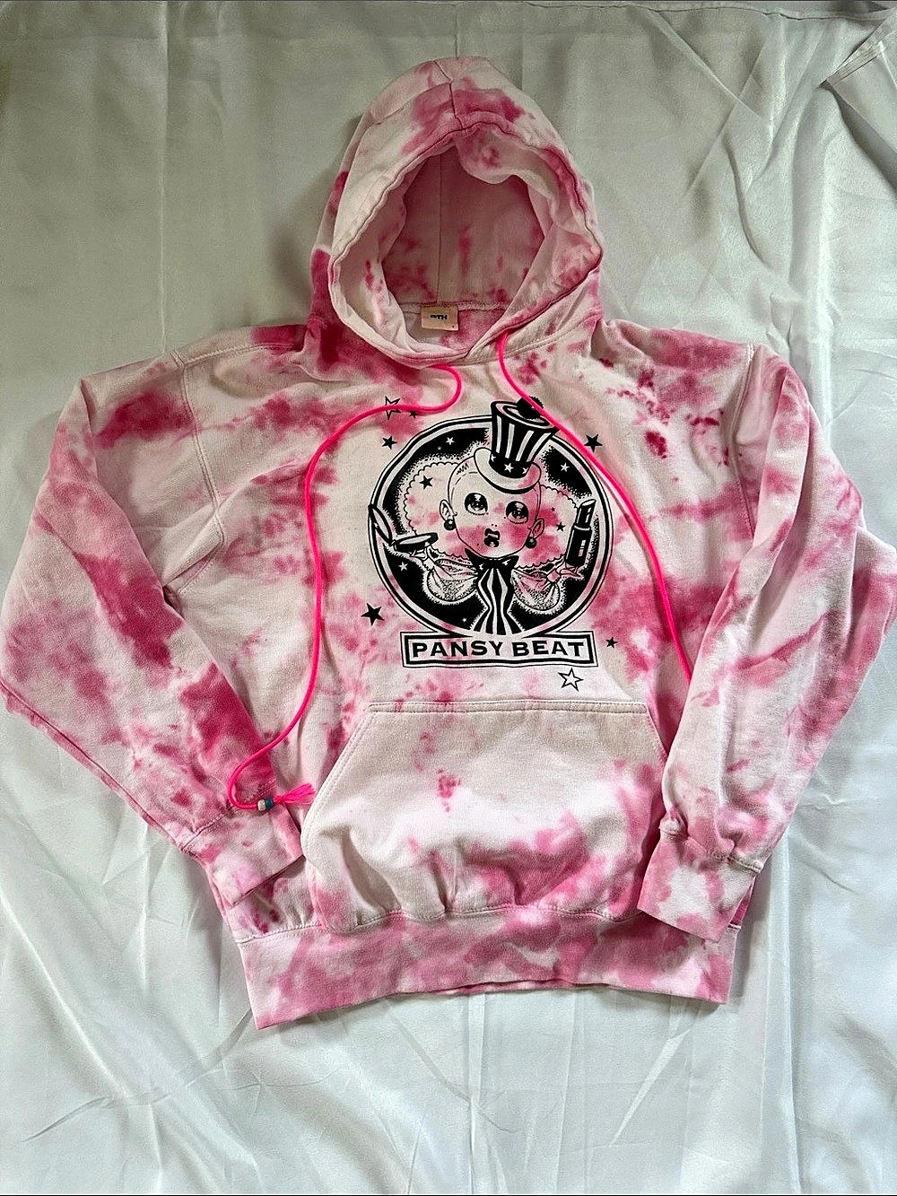 RTHx Pansy Beat Tie-Dye Hoodie in Pink & White Like New